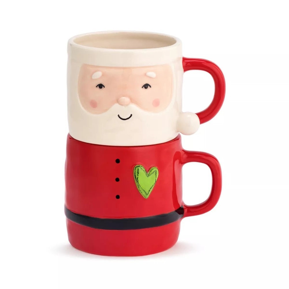 Demdaco Heartful Santa Stacked Mugs